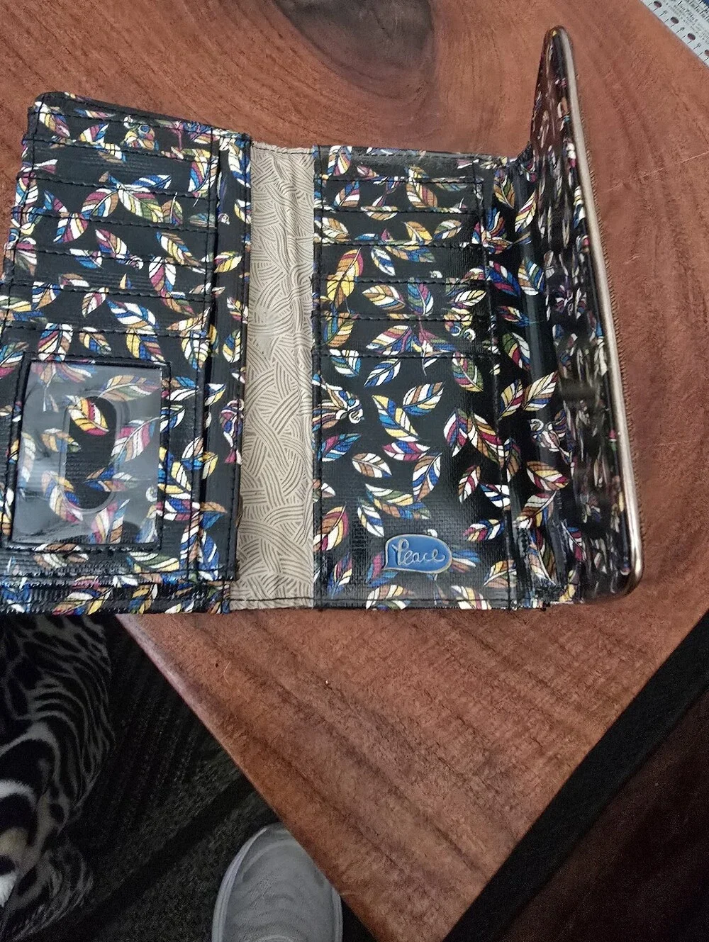 Sakroots Black Floral Multicolor Fold-Over Wallet